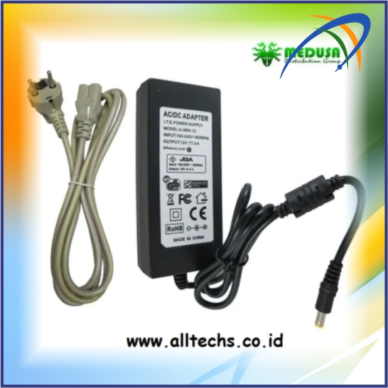 Instalasi & Pengadaan Medusa Adaptor for CCTV – DVR 12V-3A Stable Volt – Hitam Medusa - PT. ALLTECHS SOLUSINDO